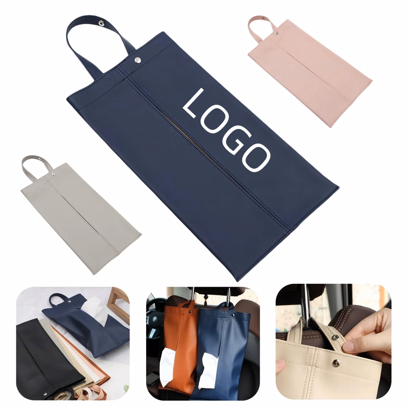 Hanging PU Leather Car Tissue Holder Box