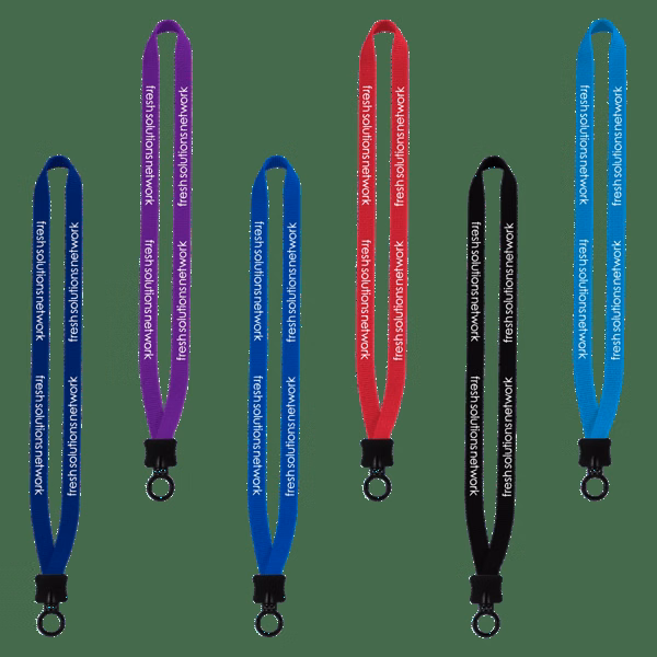 1/2" Smooth Nylon Lanyard with Plastic Clamshell & O-Ring