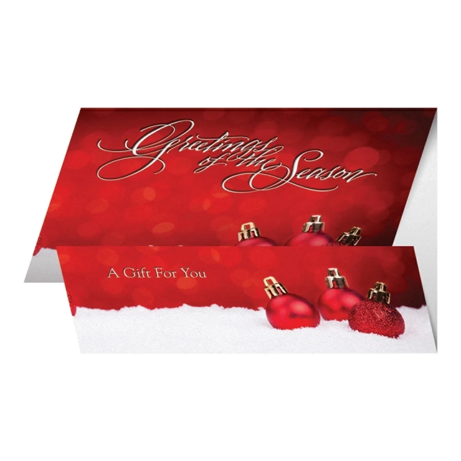 Elegant Ornaments Holiday Coupon Cards 1