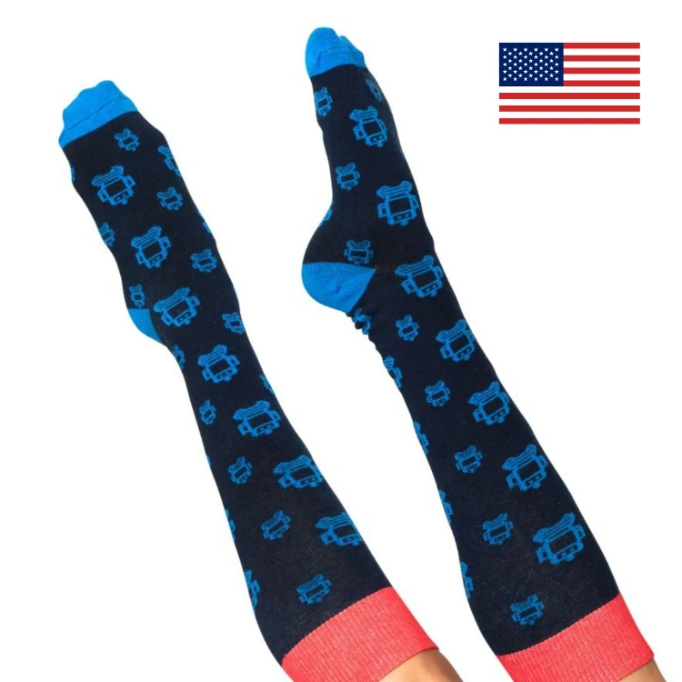 Custom Knit Cotton Knee High Business & Dress Socks 1