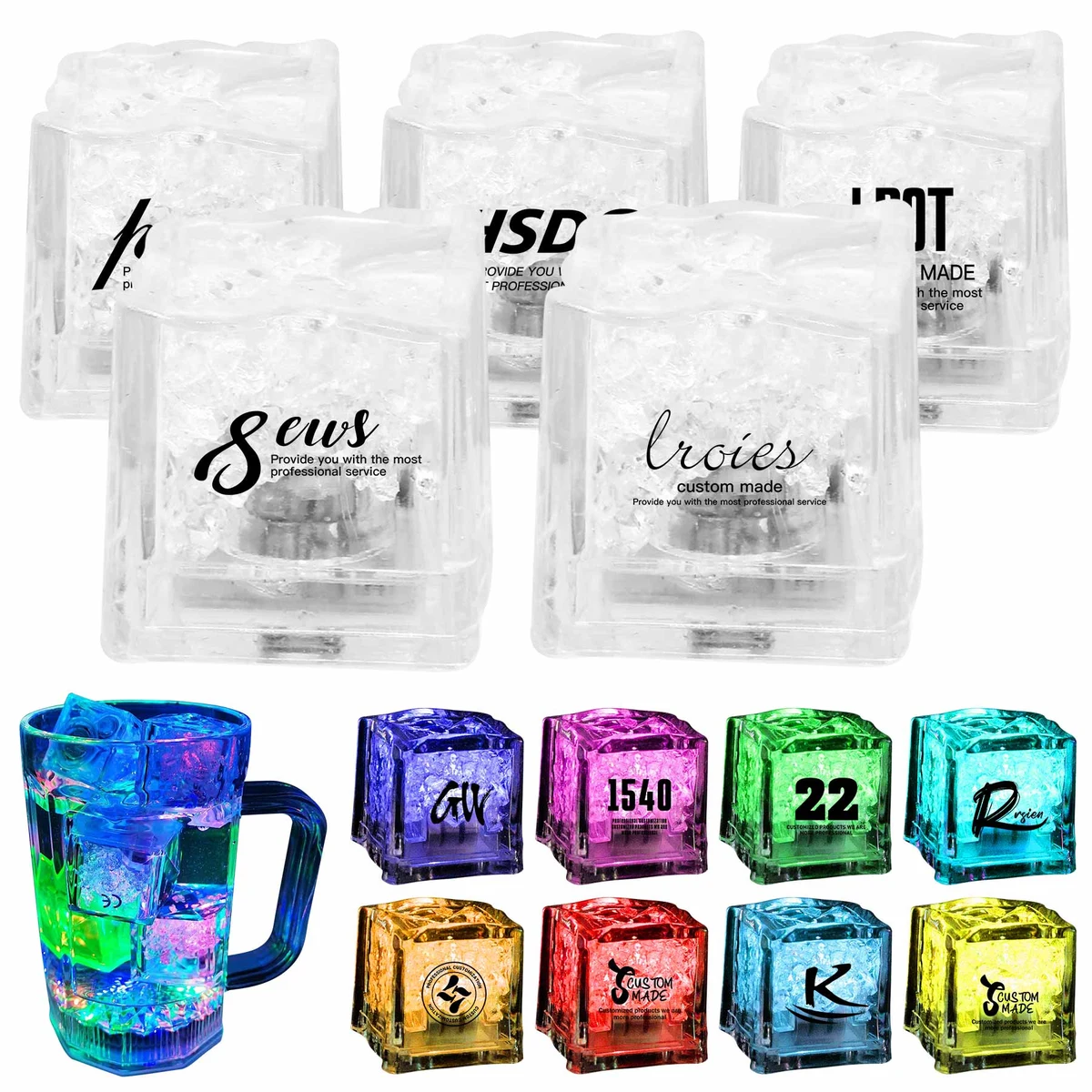 Liht-Up LED Ice Cubes with Liquid Drink Sensor 1