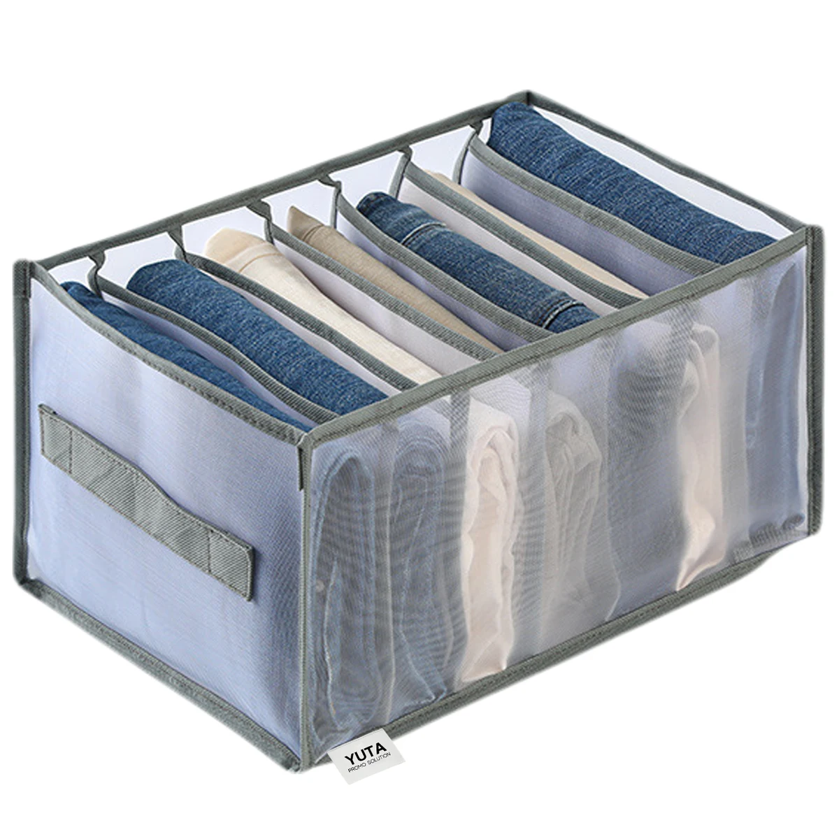 7-Grid Foldable Nylon Mesh Clothes Storage Organizer 1