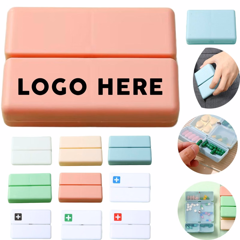 3.9"??2.8"??1" Magnetic Medicine Box With 7 Compartments