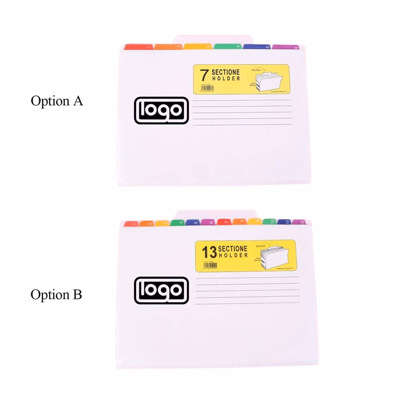 Multi Compartment Color Tab Organization Folder