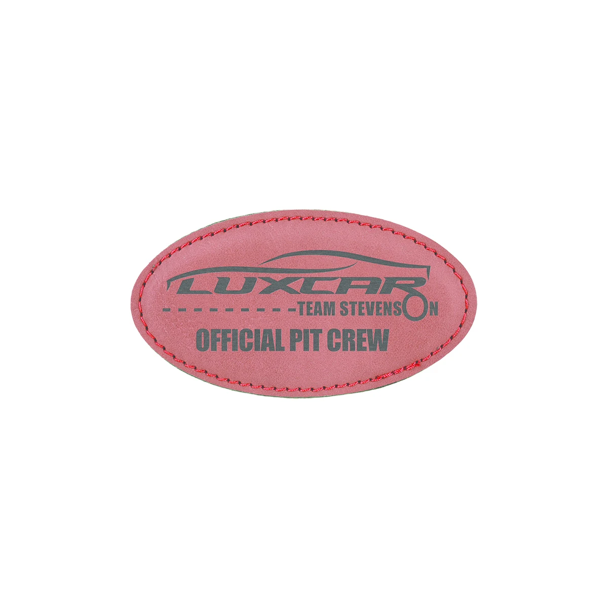 3 1/4" x 1 3/4" Rose Leatherette Oval Badge w/ Magnet 1