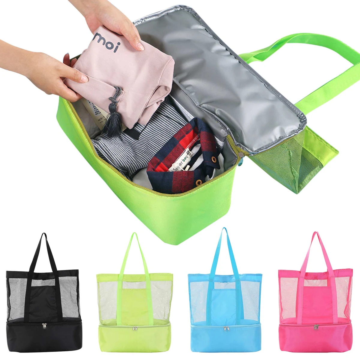 Mesh Handle Tote Lunch Bags 1