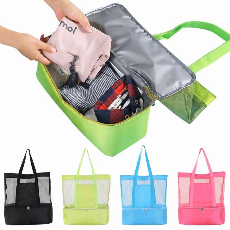 Mesh Handle Tote Lunch Bags