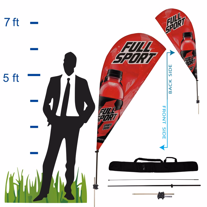 6.5 ft. Teardrop Advertising Flag Kit 2 (Double Sided)