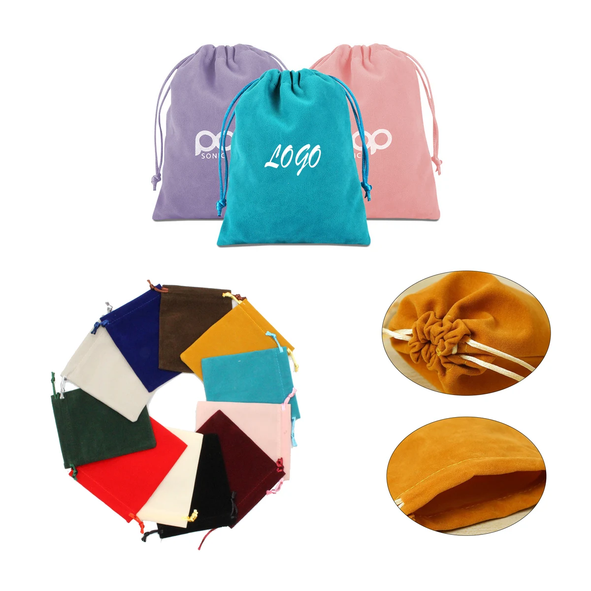 Thickened Fleece Drawstring Bag 1
