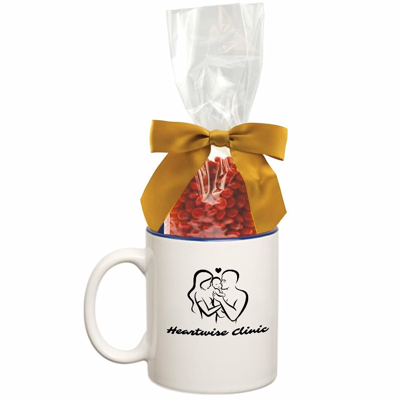 Ceramic Mug with Candy - Red Hots, Jelly Beans, Gum