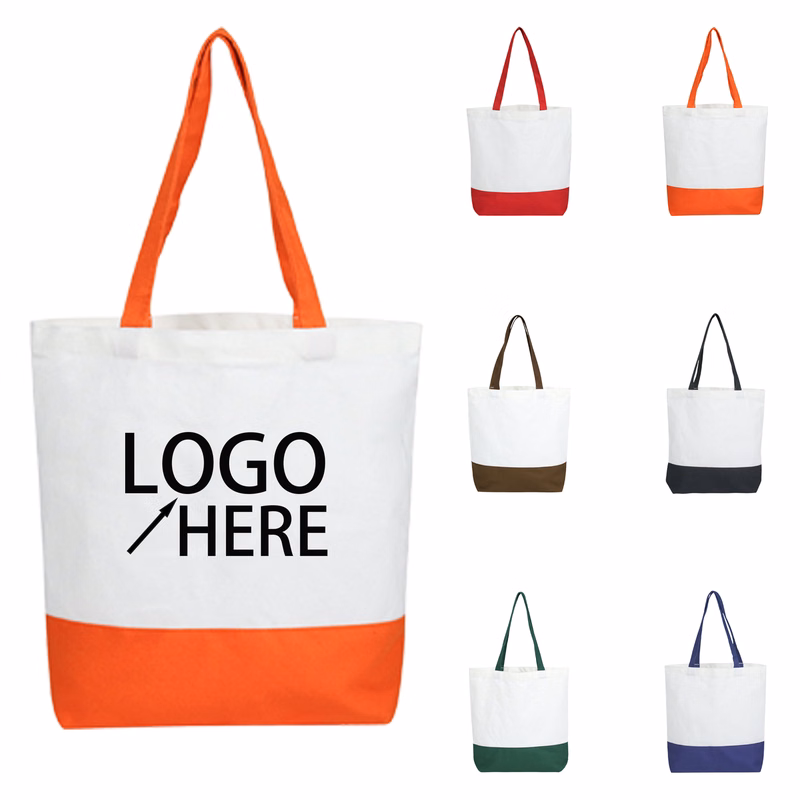Colorful Patchwork Canvas Tote Bag