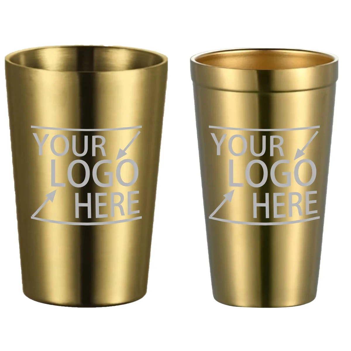 15oz Golden Stainless Steel Pint Cup 1