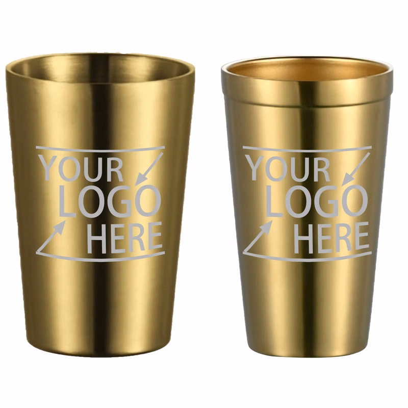 15oz Golden Stainless Steel Pint Cup