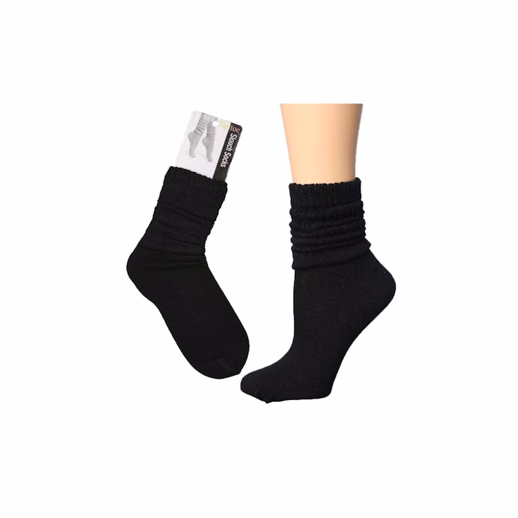 Women's Tipi Toe Crew Slouch Socks Black 9-11 1 Pack
