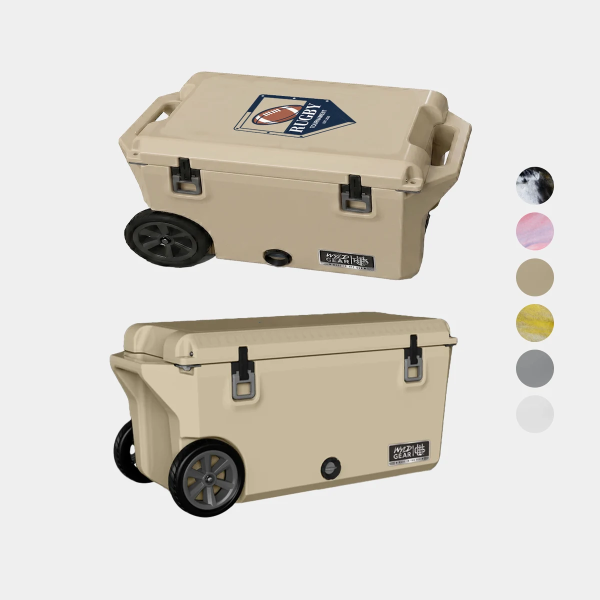 75 QT Wyld Gear® USA-Made Wheeled Hard Cooler Ice Chest (19" x 40") 1