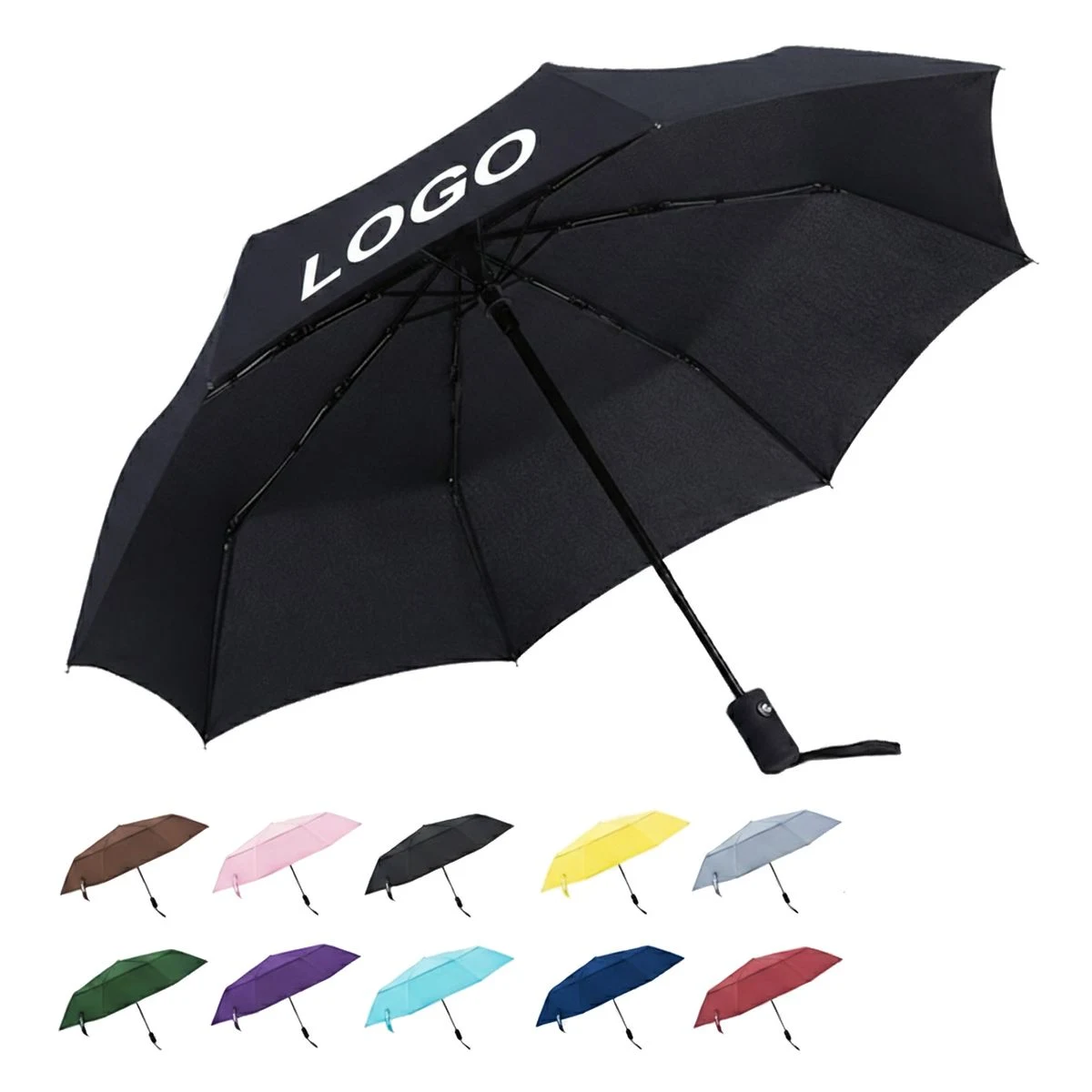 Auto Open 8-Rib Pongee Umbrella 1