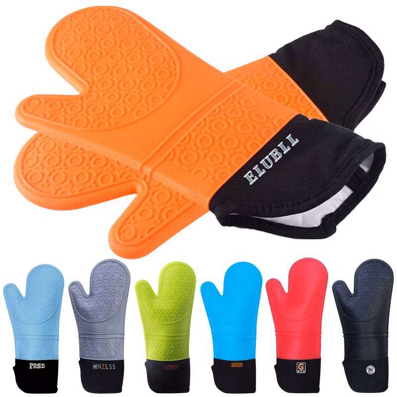 Silicone Insulation Oven Mitt W/ Cotton Lining