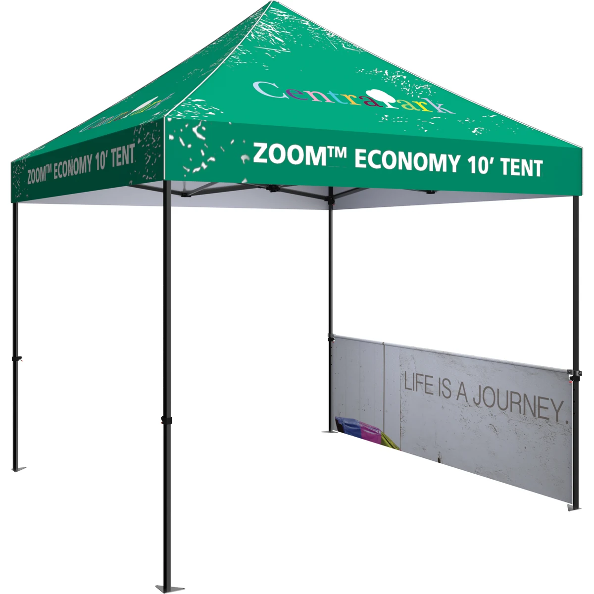 10' Zoom Economy & Standard Tent Custom Single-Sided Half Wall Graphic Kit 1