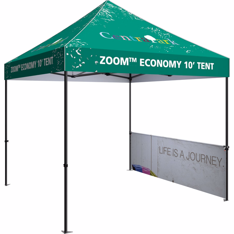 10' Zoom Economy & Standard Tent Custom Single-Sided Half Wall Graphic Kit
