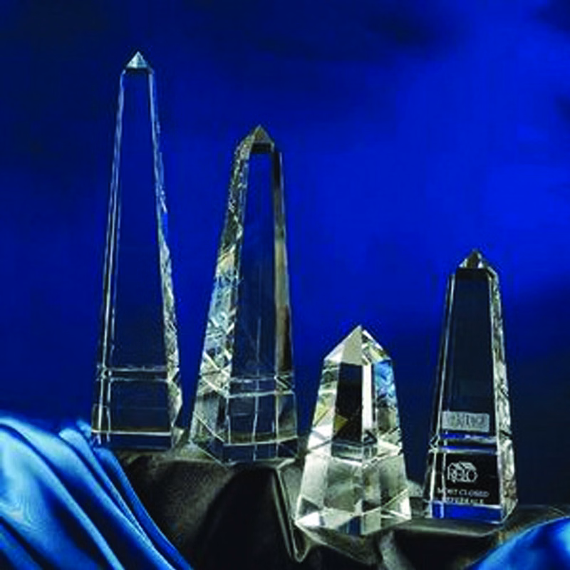 Grooved Obelisk Optical Crystal Award - Medium