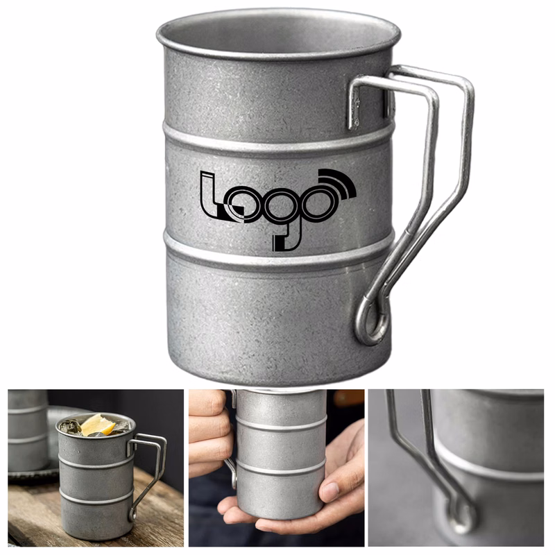 Vintage-Style Durable Stainless Steel Camping Mug