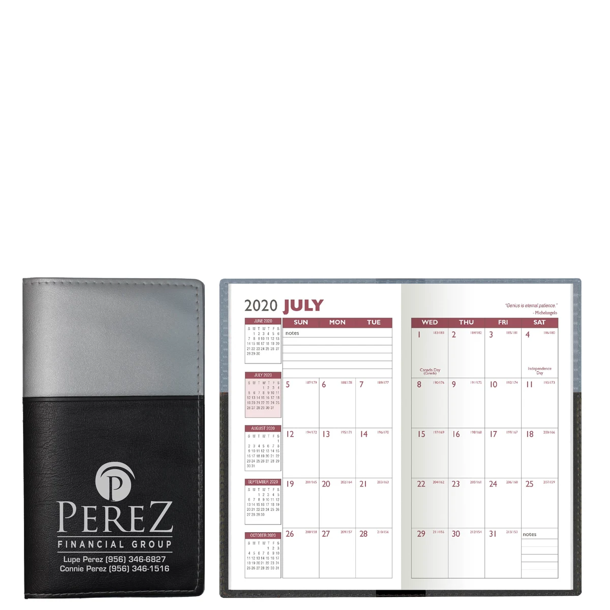 Soft Cover 2 Tone Vinyl France Series Academic Planner / 2 Color 1