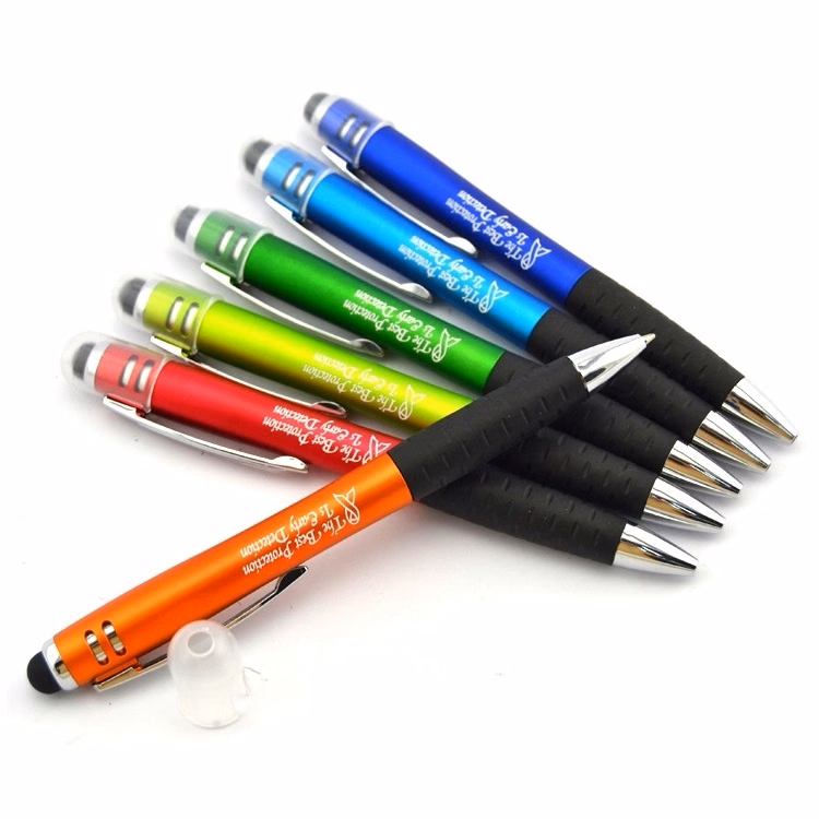 LED Light Pen with Laser Logo and Stylus Touch