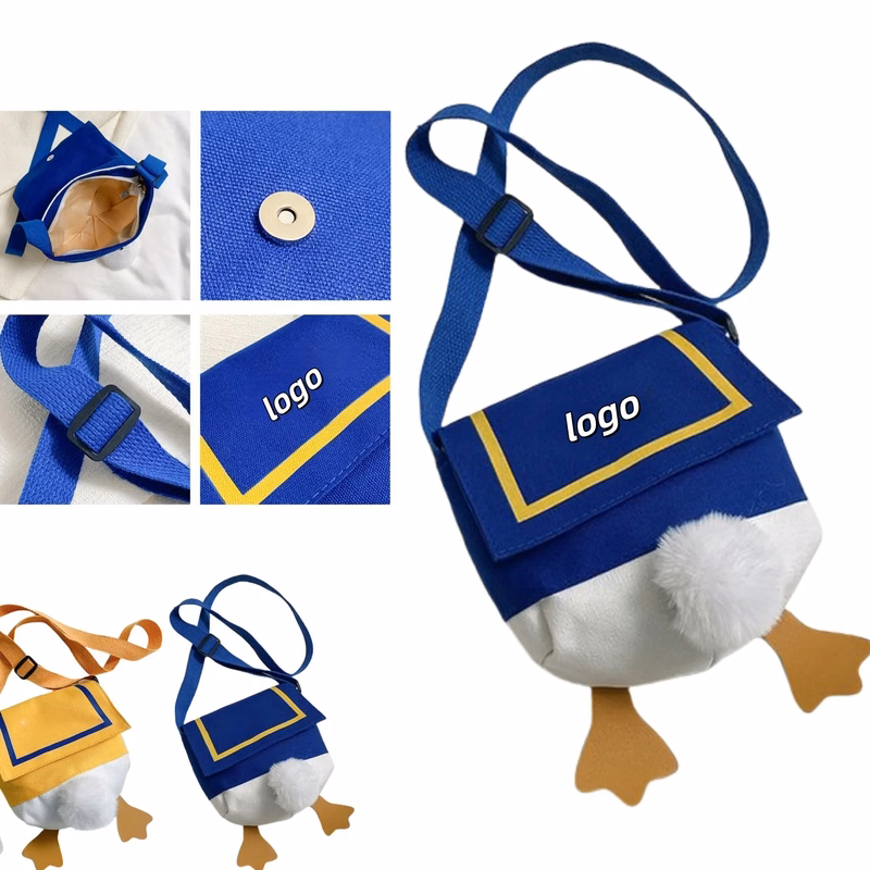 Adorable Duck Butt Canvas Back-to-School Shoulder Bag