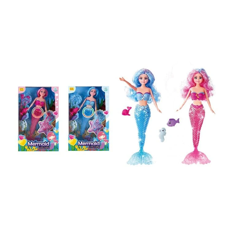 Mermaid Doll Playsets - Lights Blue/Pink 12.5" 1