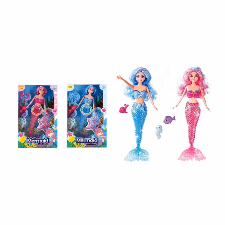 Mermaid Doll Playsets - Lights Blue/Pink 12.5"