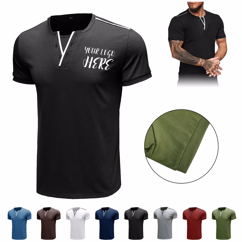 Men's Casual V Neck T Shirts Short Sleeve