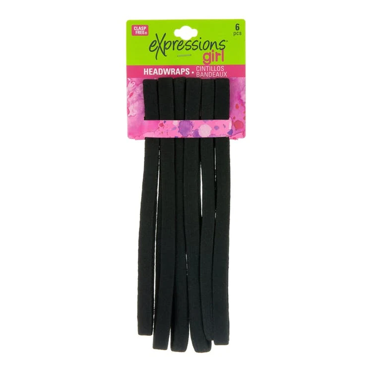 Skinny Headbands - 6 Pack Black 1