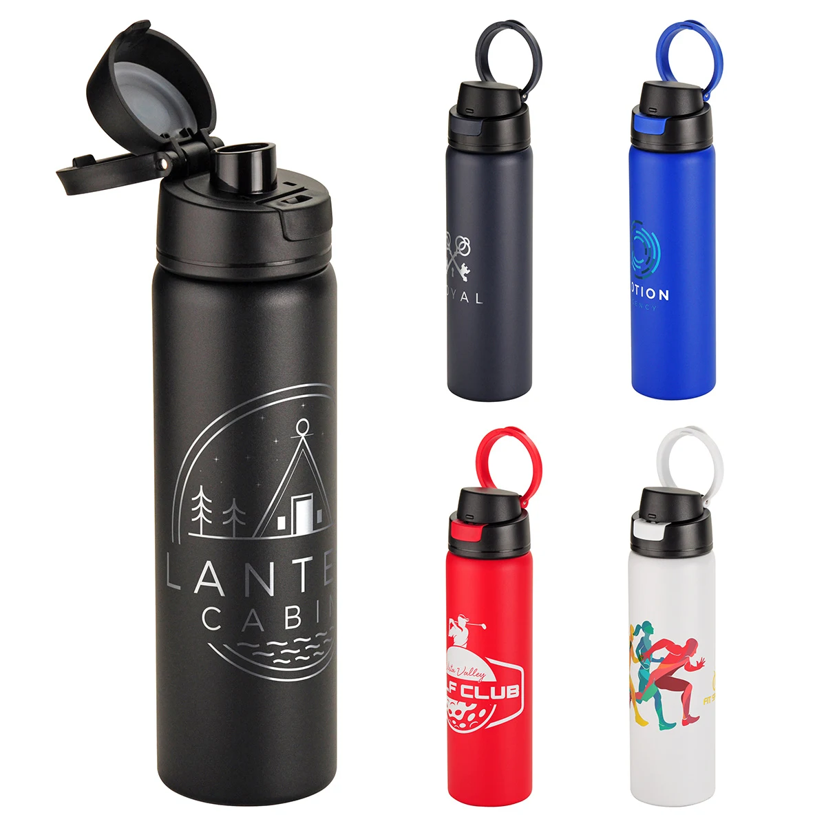 Cabrio 24 oz Recycled Stainless Steel Vacuum Insulated Bottle, custom water bottle with logo imprint 1