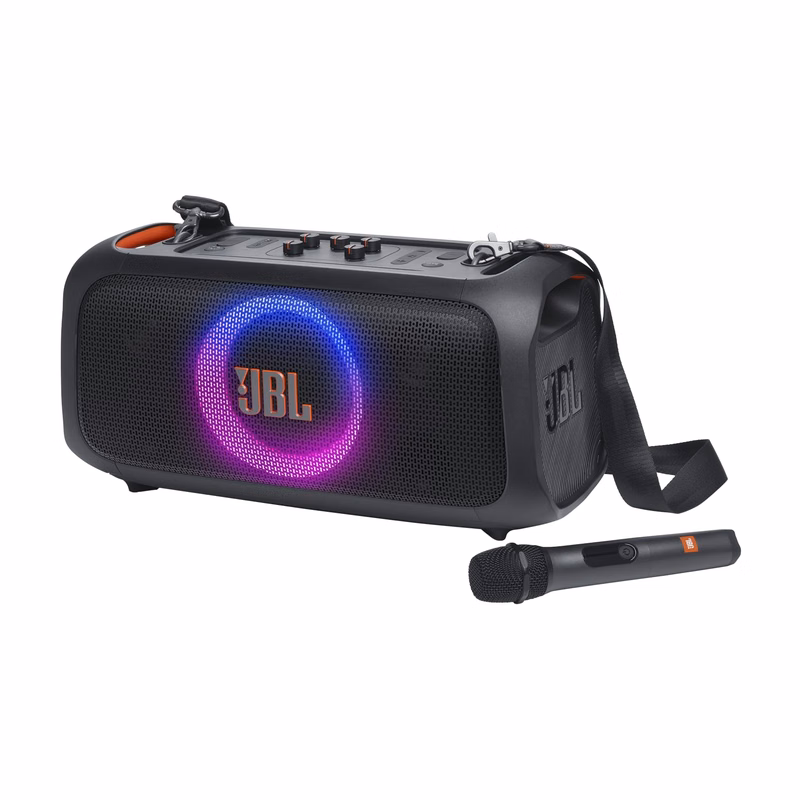 JBL PartyBox On-The-Go Essential - Portable Party Speaker with Built-in Lights and Wireless mic, ...