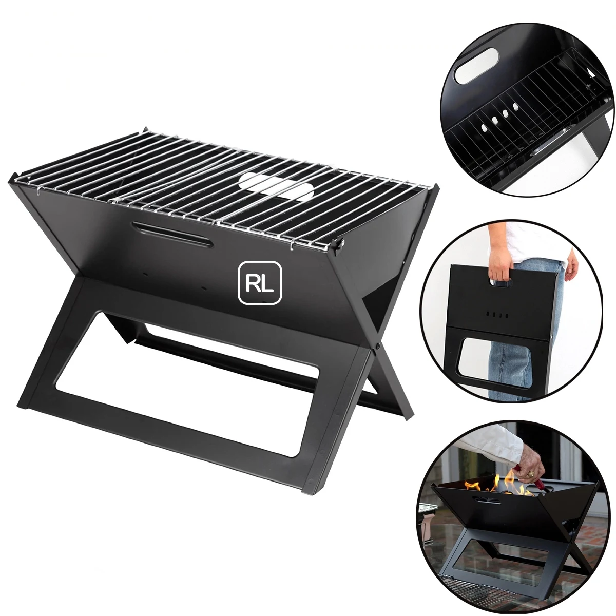 Portable Foldable Notebook Charcoal Grill 1