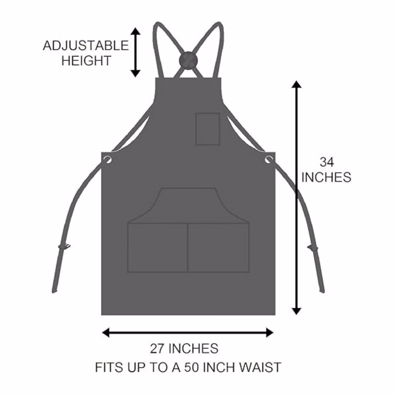 Professional Grade Chef Apron for Kitchen, BBQ & Grill