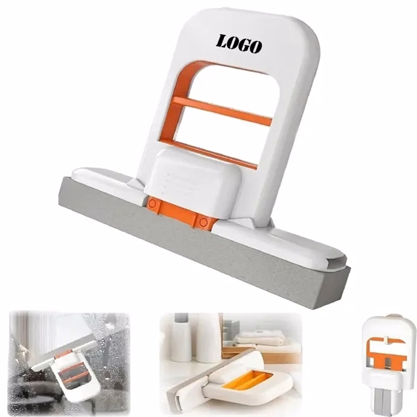 Custom Glass Mini Foldable Desktop Mop Self-Squeeze Head — Versatile Office Cleaning Gift