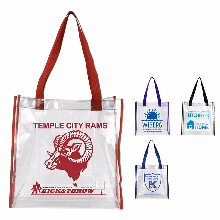 12" W x 12" H x 6" Gusset - "Matterhorn" Clear Vinyl Stadium Compliant Tote Bag
