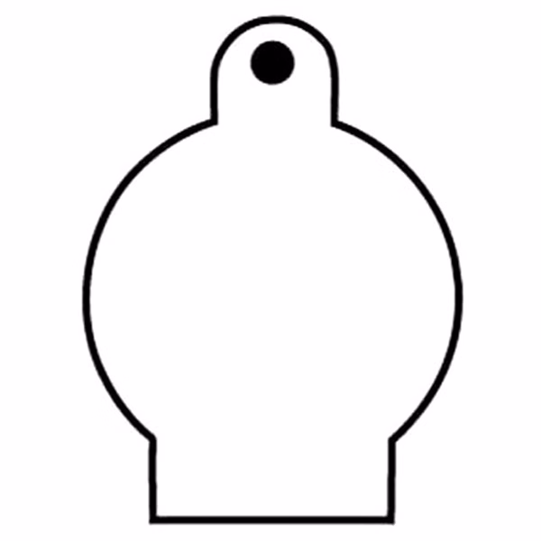 Round w/Rectangle 3 Key Tag - Spot Color