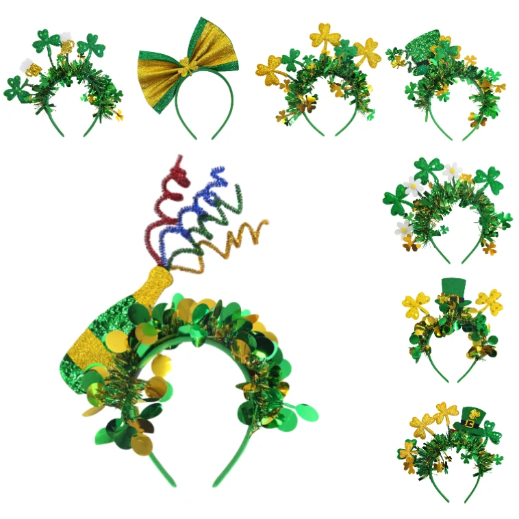 Festive Shamrock Headbands for Irish Events & Parties - Customizable Colors & Styles 1