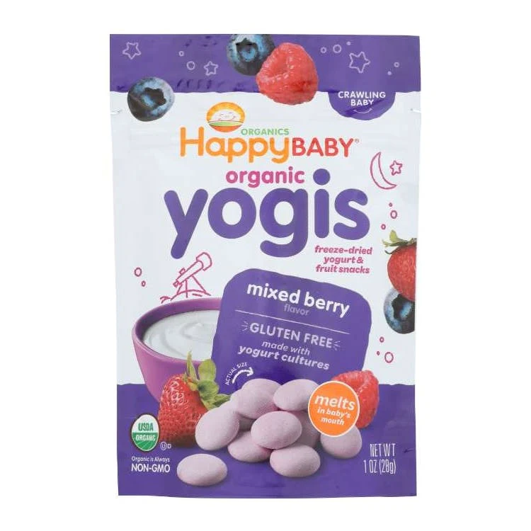 Happy Baby Snack Yogurt - Organic Mixed Berry 8pk 1