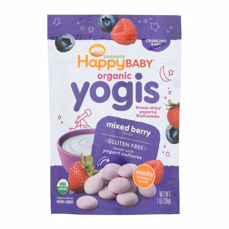 Happy Baby Snack Yogurt - Organic Mixed Berry 8pk