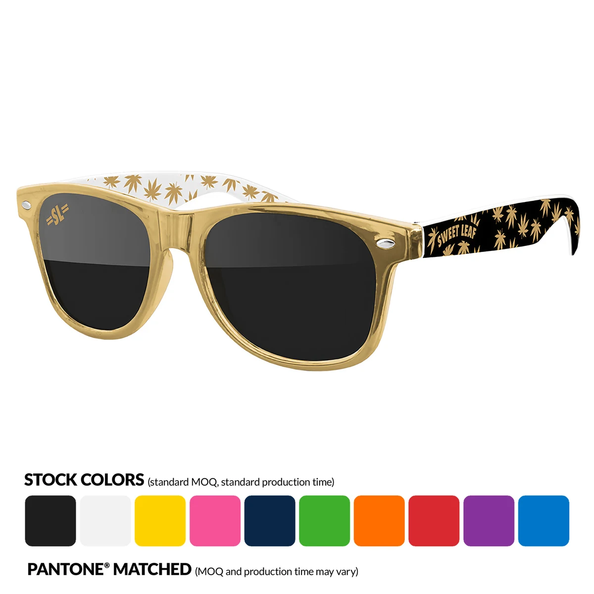 Cannabis 3-Tone Metallic Retro Sunglasses 1