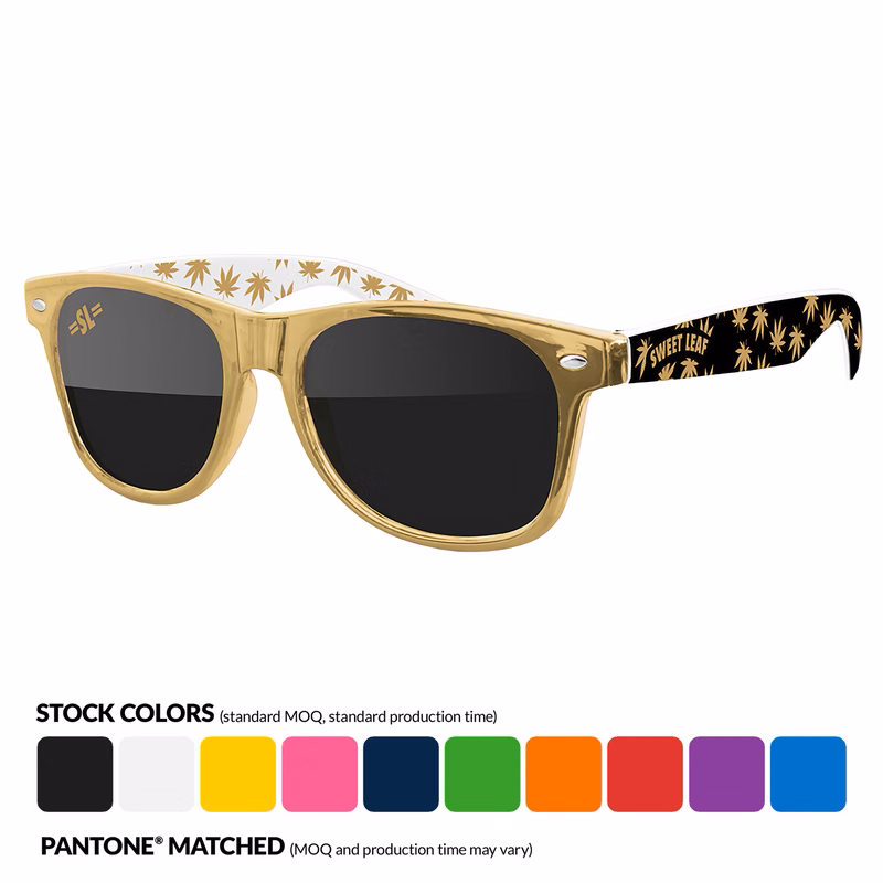 Cannabis 3-Tone Metallic Retro Sunglasses