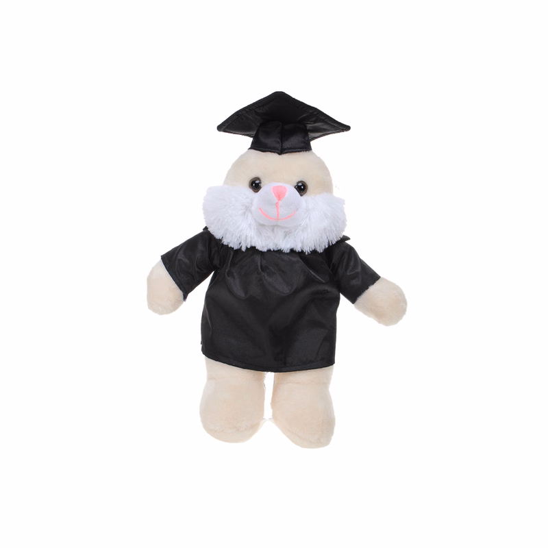 Soft Plush Bunny with Graduation Cap and Gown