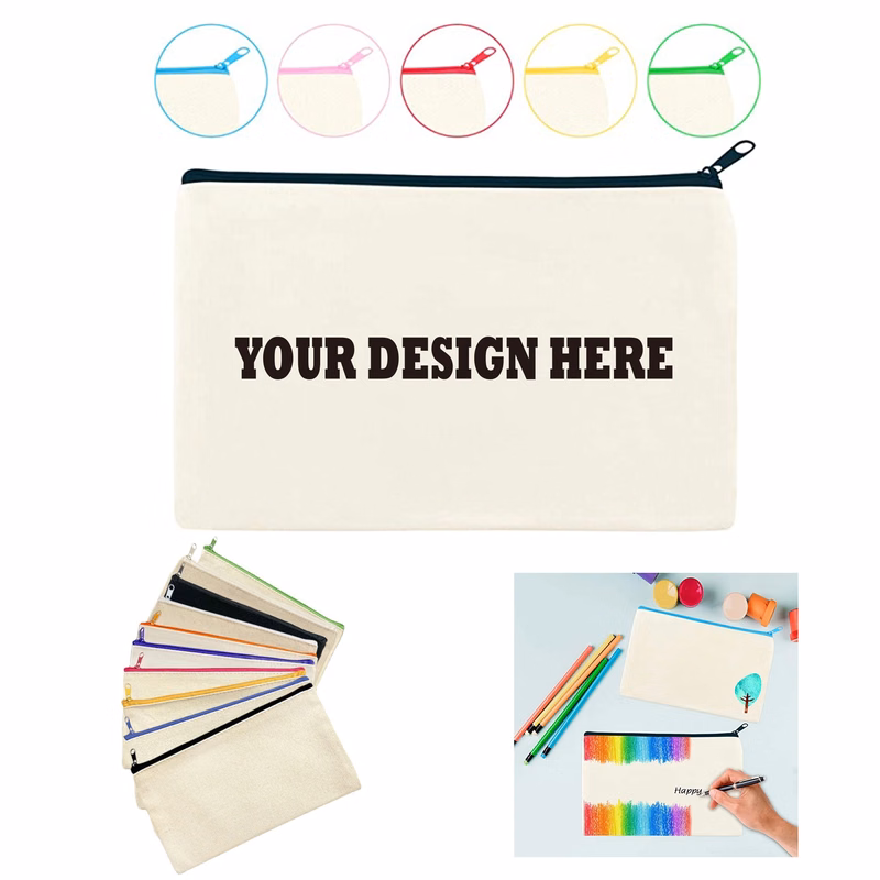 Canvas Pen Case Blank Makeup Bags
