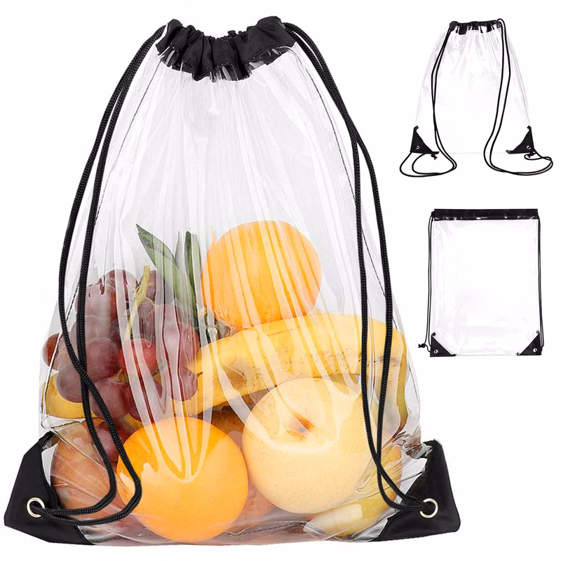 Waterproof Clear Plastic Drawstring Backpack
