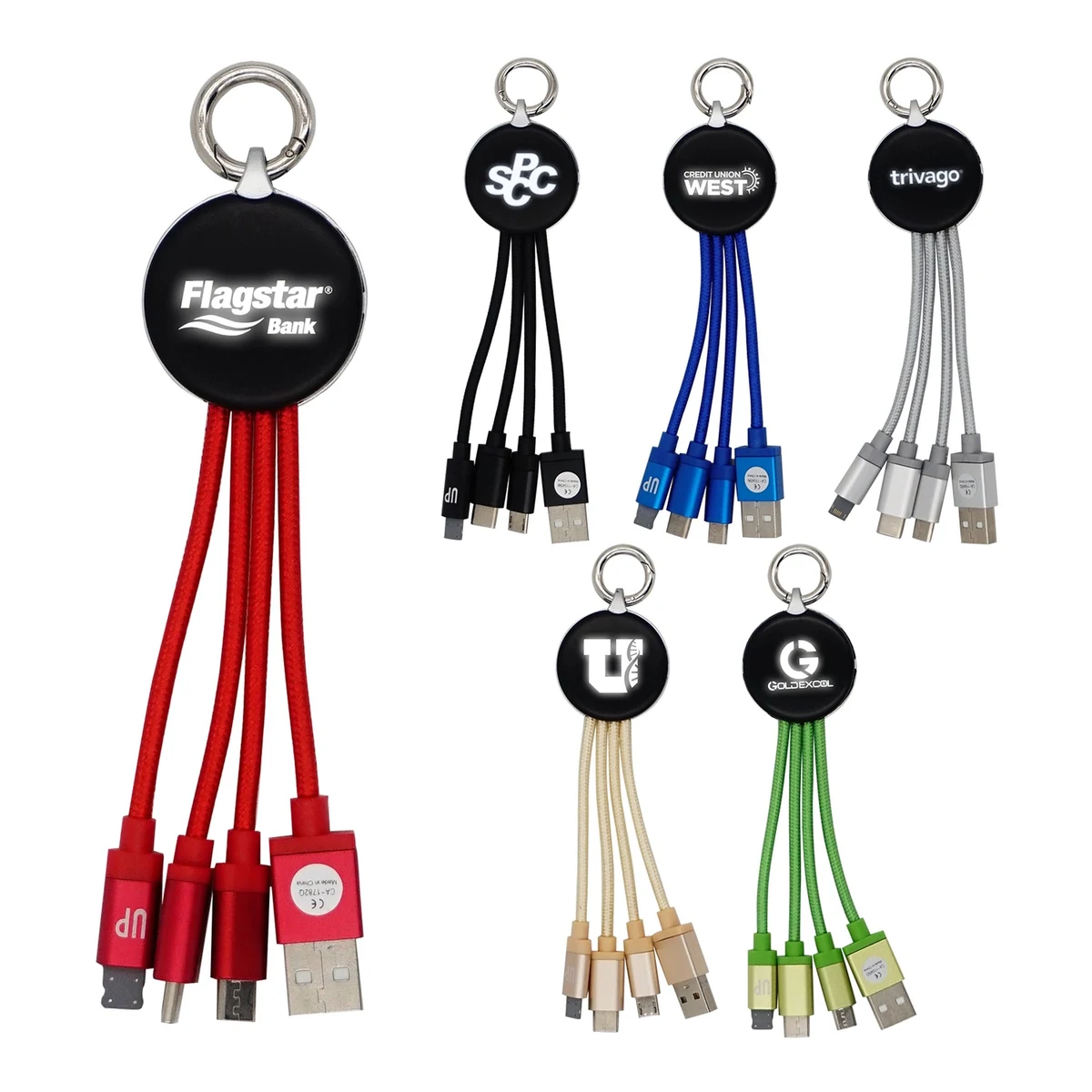 Metallic Logo Light Up Cable with Type C USB 1