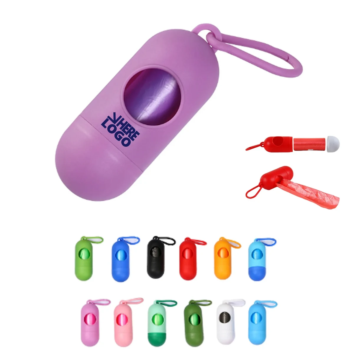 Portable Capsule Pet Garbage Bag With Hook MOQ 30pcs 1