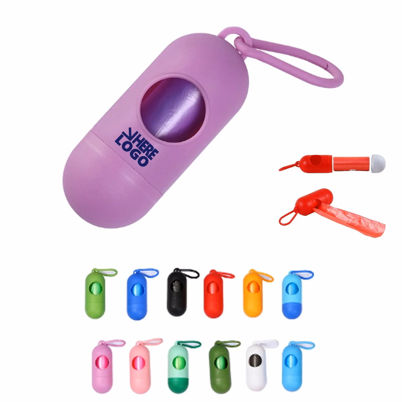 Portable Capsule Pet Garbage Bag With Hook MOQ 30pcs
